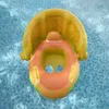 Tubos de flutuadores infláveis para bebês anéis de natação infláveis assento para crianças de 1 a 4 anos sombreamento de sol nadar círculo piscina banheira praia festa verão água brinquedo 230616