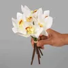 Dried Flowers Sticks Cymbidium Simulation Bouquet Potted Home Living Room Table Decoration Artificial Flower Fake Plant High Quality