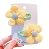 Hårtillbehör 2st Clips for Girls Snap Pins Söta baby Barrettes Flower Shaped Hairn Pins Fashion Headwear Jewelry Gift