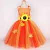 Girl's Dresses Fall Autumn Fairy Costume Girls Holiday Party Fancy Tutu Princess Dress with Wings Wand Maple Leaves Halloween Costume for Kids 230615