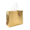 Shopping Bags 16 Pieces Woman Grocery Bag Non-woven Fabric Tote Birthday Party Summer Beach Storage Handbag With Handle Gold