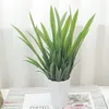 装飾的な花人工濃い緑色の繊維根矢印蘭トロピカル植物プラスチック夏ホームリビングルームポットデコレーション偽り