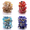 Bracelet 10pcs / set Mix Couleur Arbre Fleur Coeur Alliage Pendentif Perles Bohème Bracelets Femmes Pierre Naturelle Bracelet Bracelets Pour La Fête 230616