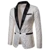 Costumes pour hommes Blazers Or Jacquard Bronzage Floral Blazer Costume Hommes Bouton Unique Blazer Veste Robe De Mariée Parti Stade Chanteur Costume 230616