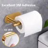 Paper Towel Holders SelfAdhesive Stainless Steel Toilet Roll Holder Organizers PunchFree Rack Wall Mount Tissue Accessories 230616