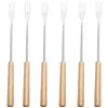 Dinnerware Sets 6 Pcs Bbq Skewers Forks Smores Ornament Grill Cookware Set Stainless Steel Chocolate Dipping