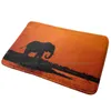 Carpets Elephant Silhouette In The Sunset Entrance Door Mat Bath Rug Orange Water Animal Nature Outdoors Africa