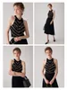 Women's Tanks Camis Spring Summer Sweater Vest Women Sexy Off-Shoulder Luxury Beading Striped Knitwear Crop Tops Mujer Designer Clothes B-015 230615