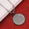 Pendentif Colliers En Acier Inoxydable Arabe Ayat Al Kursi Prière Saint Coran Verset Collier Coranique Islam Musulman Coran Bijoux