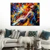 Abstract Canvas Art Music Fight Hand Painted CityScapes målning för hotelldekor modern