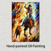 Figura artística vibrante em tela Rodeio The Chase Pintura a óleo contemporânea feita à mão para parede de sala de estar