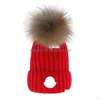 Beanie/Skull Caps Winter Hats Women And Men Beanies With Real Raccoon Designer Fur Pompoms Warm Girl Cap Snapback Pompon Beanie 11 C Dhsei