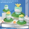 Bath Toys Automatic fountain water sprayer baby gift baby rotary bathtub toy 5 swimming pool mode frog bathtub for toy spray floating children 230615