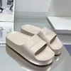 dam chunky slide Tofflor sandaler gummi Designer Paris Flat slides sandaler Gjuten Plattform höjd Dammode brun svart rosa himmelsblå 2023 strandskor 35-41