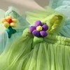 Flickans klänningar sommarprinsessflickor Tulle Super Fairy Dresses Rainbow Flower Party Tutu Dress Children Mesh Puffy Birthday Vestidos kläder 230615