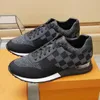 2023 Sapatos de grife masculinos RUN AWAYS Tênis de couro luxuoso Moda Sola de borracha Tênis de malha Chaussures Tamanho da caixa original 38-46