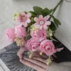 Fiori secchi Teste economiche con bouquet di fiori finti rosa decorazione di nozze studio a casa