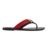 Ciabatte infradito in pelle di lusso Designer donna Ciabatte doppia G Ciabatte estive da spiaggia Piatte Infradito in nylon rosso verde Cinghie con cinturino Sandali Taglia 35-46