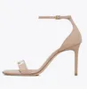 Nouvelles femmes sexy sandales Senior AMBRE 85 mm Italie populaire nu cuir noir Peep Toe Clare Designer talons hauts sandale EU35-42