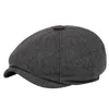 ベレー帽のメンベレットヴィンテージヘリンボーンギャツビーツイードハットニュースボーイベレー帽子スプリングフラットピークベレー帽の帽子Z0613