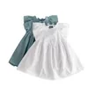 Robes de fille bébé fille robe belle été bébé bébé fille coton lin jupe à volants robe d'été tenues ensemble de vêtements enfants robes de princesse 2-6T 230615