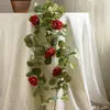 Decorative Flowers Rose Artificial Garland Romantic Wedding Home Decoration Silk Flower String Wall Hanging Vines Party Table Accessories