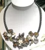 Chaînes 3 Fleurs Marron Bijoux Classiques Blanc Perle Naturelle À La Main Coquillage Pendentif Femmes Collier 45cm 18 ''