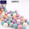 Outros Brinquedos 100PCS 20mm 100 Bolas de Feltro de Lã DIY Acessórios para Pendurar Candy Color Pom Ball Para Crianças Festa Artesanato Infantil 230615