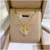 Pendant Necklaces Bling Stainless Steel Heart Shape Necklace 18K Real Gold Plated Classic Jewelry Drop Delivery Pendants Dhldw