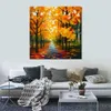 Stunning Landscape Canvas Art Path to Wisdom Hand Painted Urban Streets Painting Lobby Decor