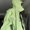 Женские толстовки толстовок Houzhou Harajuku Green Jacket Y2K уличная одежда негабаритная открытая винтажная куртка Gorpcor