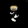 Люстры дуплексная лестница гостиная бабочка летающая длинная люстра Light Luxury Restaurant Tea Tea Mast