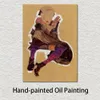 Arte della tela astratta moderna fatta a mano giovane ragazza seduta Egon Schiele pittura figura di alta qualità