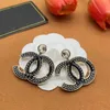 Orecchini di fascino di cristallo classici di marca Orecchini di nuova perla CC di moda per le donne Gioielli di orecchini di design in argento S925 di lusso