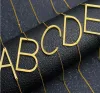 Colar de Aço Inoxidável Feminino Sideways Personalizado A-Z com Nome de Letras Inglesas Colares de Aço Inoxidável Banhado a Ouro Inicial