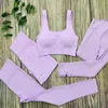 Yoga Outfit White Sets Sport Femme Rib Activewear Set Girls Seamless Fitness Suit Workout Clothes Athletic Wear Women Gym 230615