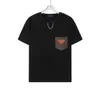 23ss Designers Tee top Men's T-Shirts Womens colpus pocket chain pattern Man Paris Fashion T-shirt short Sleeve luxurys Tshirts Black white M-3XL