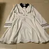 Lässige Kleider A-Linie Kleid Frauen Preppy Japan Stil Kawaii Süße Marine JK Kleidung College Kostüm Student Mädchen High School Uniform Party