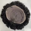 Naturlig ser Indian Virgin Human Hair Ersättning 8mm Afro Wave Toupee Full Lace Unit In Stock Ready Shipping for Black Men