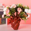 Vases Heart Shape Flower Vase Resin Dried Pots Body Sculpture Desktop Ornaments Pot Home Decoration Flowerpot 230615