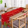 Nova toalha de mesa de feliz natal poliéster retangular floco de neve toalhas de mesa para jantar de ano novo capa de pano para decoração de casa