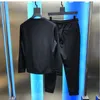 Мужские спортивные костюмы черные хлопковые костюмы бухгалливая толстовка фитнеса и брюки 2 куски/мужские наборы бегают пару спортивной одежды