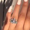 90% скидка короны лаборатория Diamond Cz Ring Ring 925 Стерлинговые обручальные кольца обручальные кольца для женских украшений для свадебного шарма