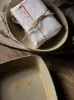 Tallrikar japansk stil soppplatta retro stoare fyrkantig oval hushåll handgjorda keramiska bordsartiklar kreativ fruktsalladskål