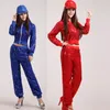 Women's Two Piece Pants Girl Women Modern Sequined Hip Hop Dancing TopsPants Costume Men Party Performance dance wear Adult Jazz dance Clothing costume 230615