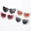 Sunglasses Protection Costumes Halloween Shining Sun Glasses Diamond Heart Heart-Shaped Eyewear For Unisex