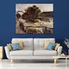 印象派の風景キャンバスアートQuai de Bercy Paul Cezanne絵画ホテルロビーの手作りのアートワーク