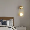 Wandleuchte 2023 Massives Kupfer Messing Gold Schwarz Milchglas Moderne El Schlafzimmer Wohnzimmer Dekoration Hochwertiges Luxuslicht