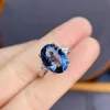 Solitaire yüzüğü saf doğal topaz derin londra mavisi kadınlar için parti büyük değerli taş 10x14mm ince mücevher yüksek kalite s925 gümüş 230616