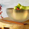 Bowls Rice Ramen Stainless Steel Salad Bowl Kitchen Gadget Fruit Storage Tableware Snack 15x7cm Golden Thicken